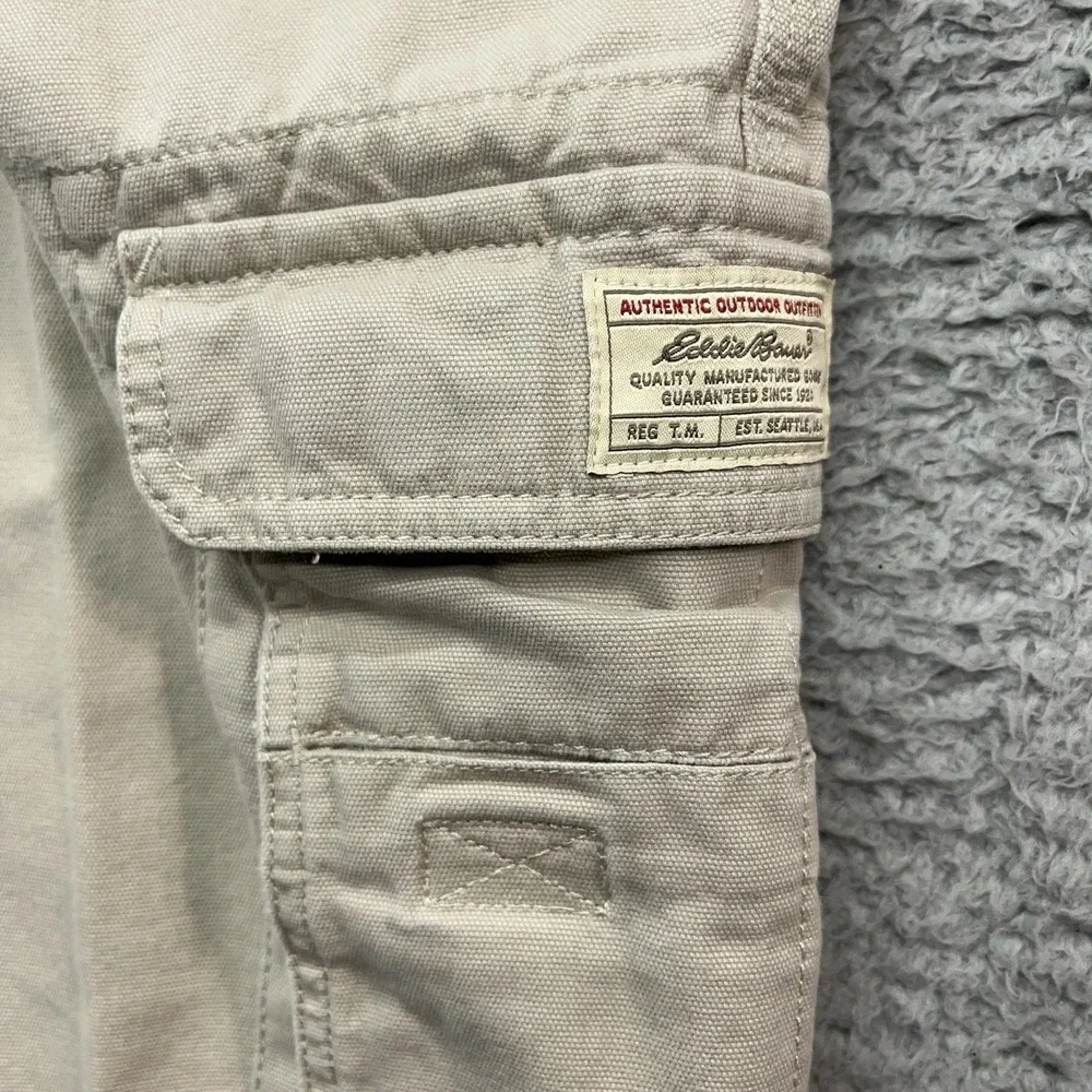Eddie Bauer Cargo Pants Mens 33x29 Beige Vintage Y2K Skater Baggy Wide Leg